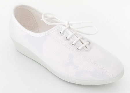 Chaussures femme toile coton blanc - Chaussure avec lacets