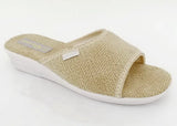 Mules bride toile coton éponge V Confort