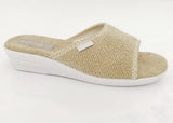 Mules bride toile coton éponge V Confort