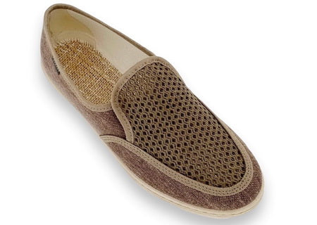 Mocassin homme toile coton Chaussures toiles marron hommes