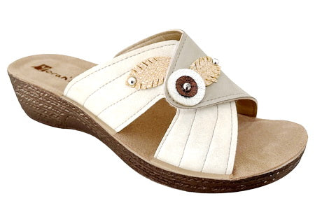 Mules Plates Pour Femme - Semelle Intérieure Confort - Cuir Synthétique - Sandales D'été élégantes - Bout Ouvert - Taille Asiatique (prévoir Taille Au-dessus) - 12
