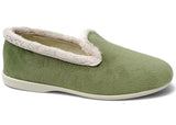 Chaussons pour femmes léger dessus velours vert intérieur chaud 