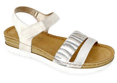 Sandale pour femme semelle plate brides fantaisie V Confort