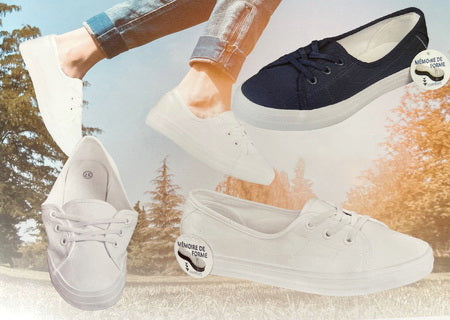 Baskets En Toile Pour Femme - Semelle Mémoire De Forme - Chaussures à Enfiler Confortables - Tendance Décontractée