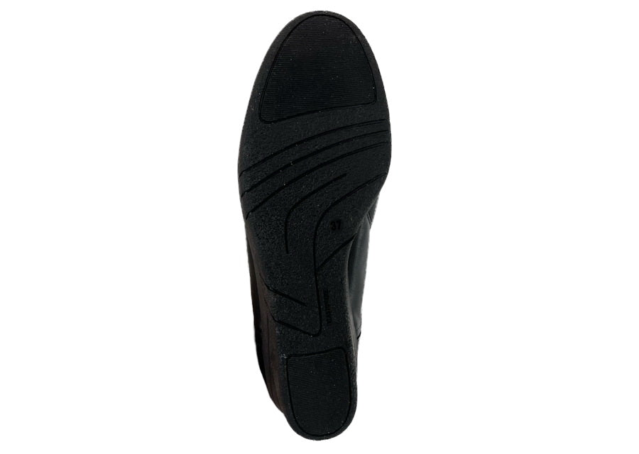 V Confort chaussure femme talon compensé BOPY cuir noir