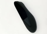 chaussons pour femme toile coton noir - chausson ballerine semelle plate - V Confort