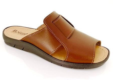 Cuir Pantoufles Ouvertes Homme Mules Homme Ouvert Cuir Marron Mule