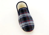 charentaise en feutre laine écossais bleu - chaussures V Confort