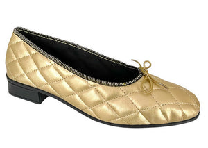 ballerines souple pour femmes doré - chaussure V Confort