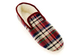 charentaises feutre laine écossais bordeaux - chaussures V Confort