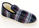 charentaise feutre laine écossais bleu - chaussures V Confort