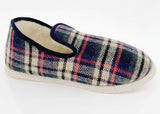 Charentaise feutre laine écossais bleu Chaussures V Confort