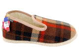 Charentaises feutre laine écossais marron Chaussures V Confort