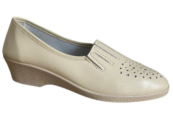 Sans-gêne femme cuir beige Chaussures V Confort