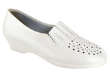 Sans-gêne femme cuir blanc Chaussures V Confort