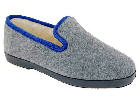 V Confort Pantoufle femme grise Pantoufles fourrée Laine